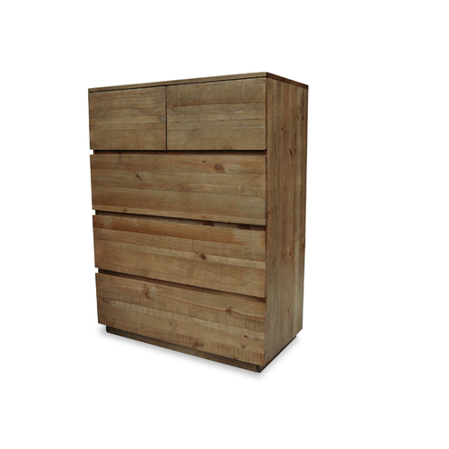 Xavier Natural Timber Tallboy Chest of Drawers