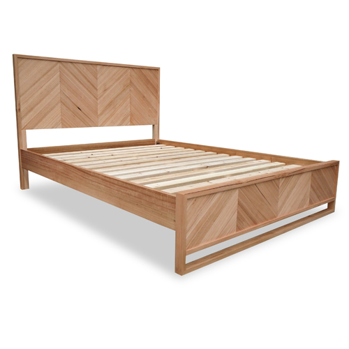 South Wharf Chevron King Bed w NATURAL FOOT END