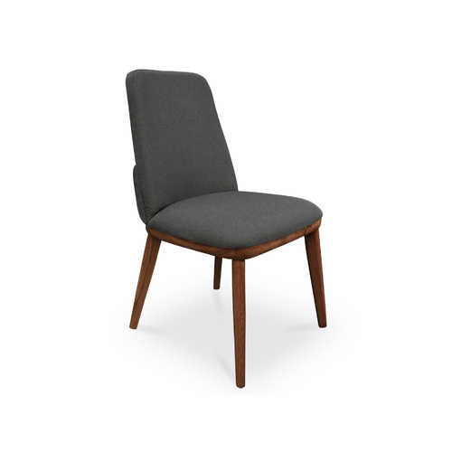Eva Fabric Dining Chair LIGHT GREY w Blackwood Leg