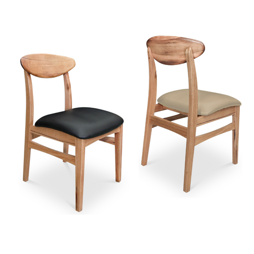 Leo Messmate Timber Dining Chair Upholstered Seat Timber Chairs and