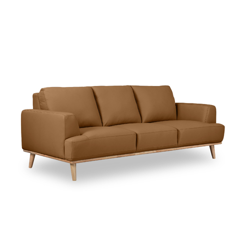 Noah 3 Seater Lounge Sofa in Italian Leather TAN