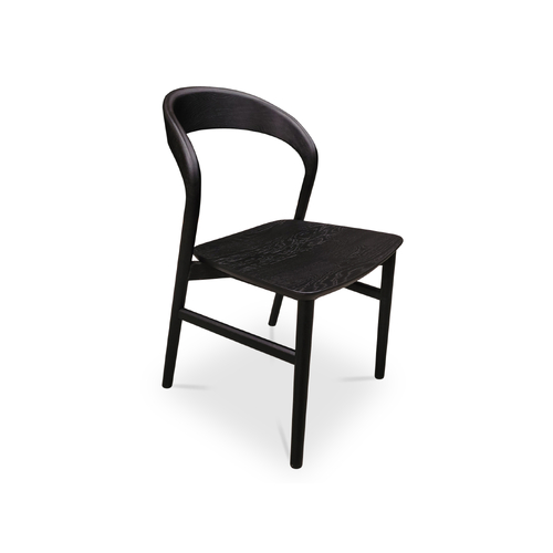 Aurora Black American Oak Dining Chair - Solid Timber Seat